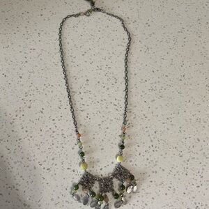 Elegant Green and Silver Necklace